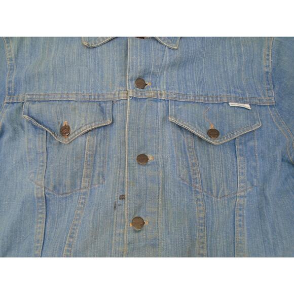 Vtg Chevrolet Chevy Cheyenne Pickup Truck Jean Denim Jacket Horizon Mens XL 46 - Picture 2 of 16
